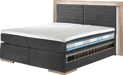 PLACES OF STYLE Boxspringbett "Cup" mit LED-Beleuchtung, Massivholzrahmen u günstig online kaufen