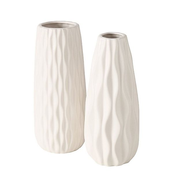 BOLTZE GRUPPE GmbH Tischvase Boltze, 2er-Set Vase Luana weiss günstig online kaufen