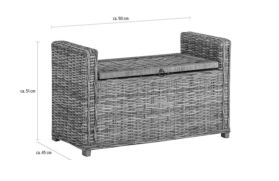 Home affaire Sitztruhe "Schönerempfang, TOPSELLER", (Rattan-Bank), Belastba günstig online kaufen