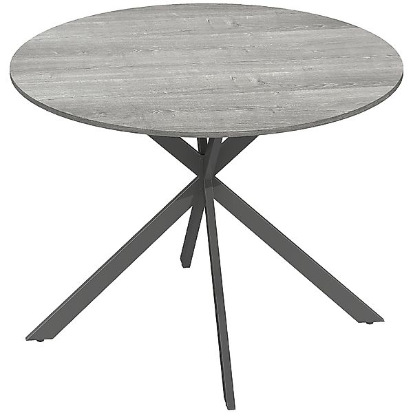 HOMCOM Runder Esstisch für 4 Personen, Ø100 cm Küchentisch im Industriestil günstig online kaufen