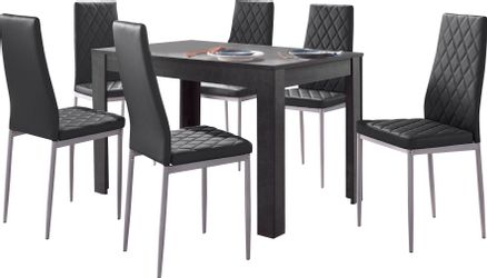 INOSIGN Essgruppe Set, 5 Stk. tlg. 4 Stühle mit Tisch in schieferfarben, Br günstig online kaufen