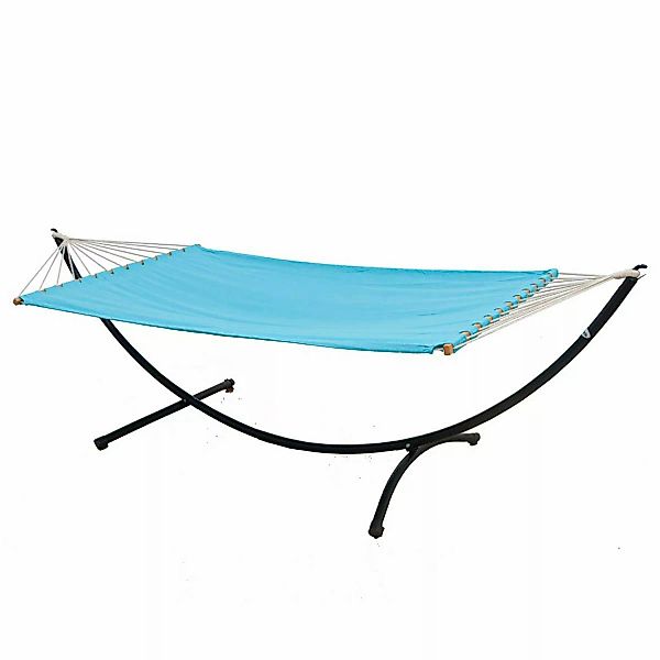 AMANKA Doppel-Hängematte mit Gestell bis 120 kg 200 x 120 cm Blau günstig online kaufen