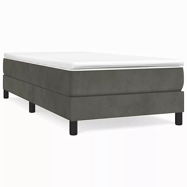 furnicato Bett Boxspringbett mit Matratze Dunkelgrau 90x200 cm Samt (1-tlg) günstig online kaufen