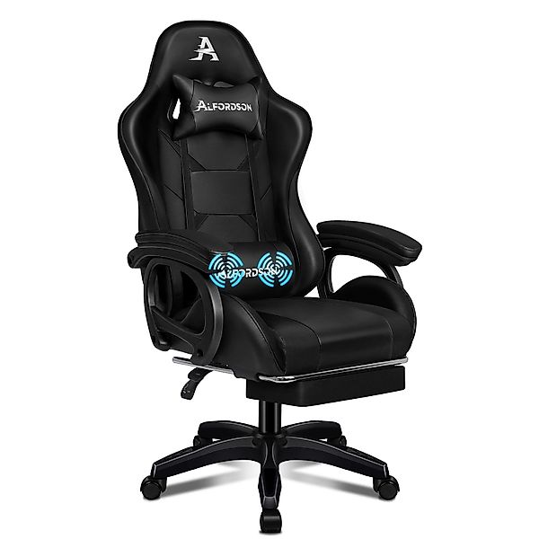 ALFORDSON Gaming-Stuhl mit Massage, verstellbar, PU-Leder, günstig online kaufen