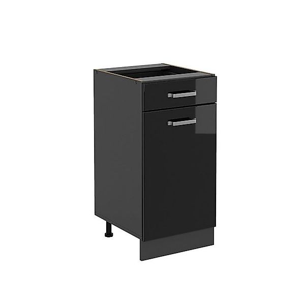 Vicco Küchenunterschrank R-Line Schwarz Hochglanz/Anthrazit 40 cm ohne Arbe günstig online kaufen