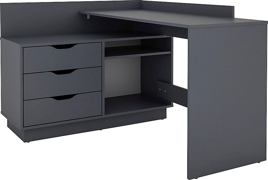 byLIVING Eckschreibtisch Bern, mit viel Stauraum, Breite 129 cm, rechts ode günstig online kaufen
