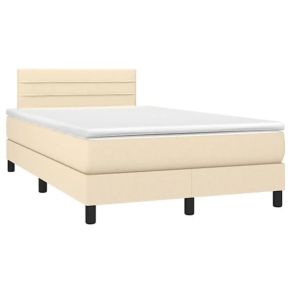 vidaXL Boxspringbett mit Matratze & LED Creme 120x190 cm Stoff 3270051 günstig online kaufen