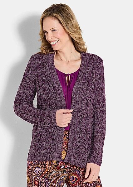 GOLDNER Strickjacke Pflegeleichte Ajour-Strickjacke mit Lurex günstig online kaufen