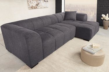 riess-ambiente Ecksofa CITY 240cm grau Strukturstoff günstig online kaufen