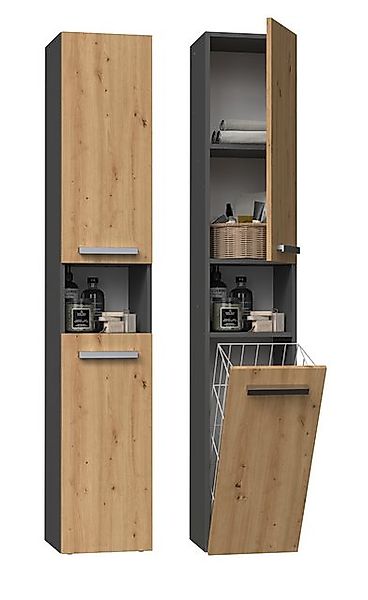 ibonto Hochschrank Badezimmerschrank mit Korb & günstig online kaufen