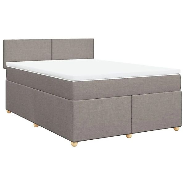 vidaXL Boxspringbett mit Matratze Taupe 140x190 cm Stoff 3286672 günstig online kaufen