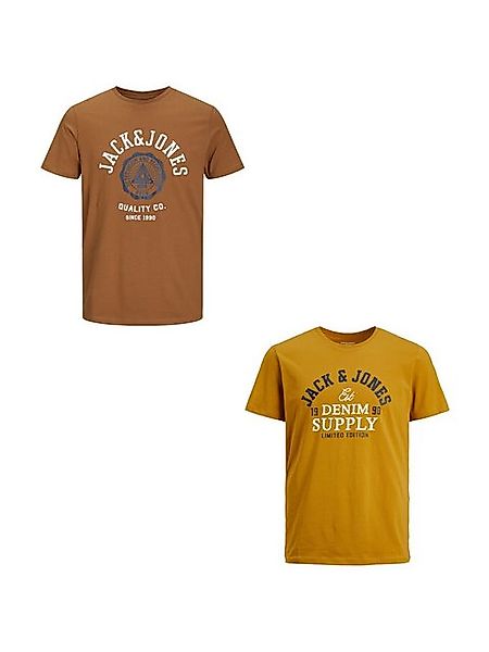 Jack & Jones T-Shirt 2-er Stück Pack Logo T-Shirts Rundhals JJELOGO (2-tlg) günstig online kaufen
