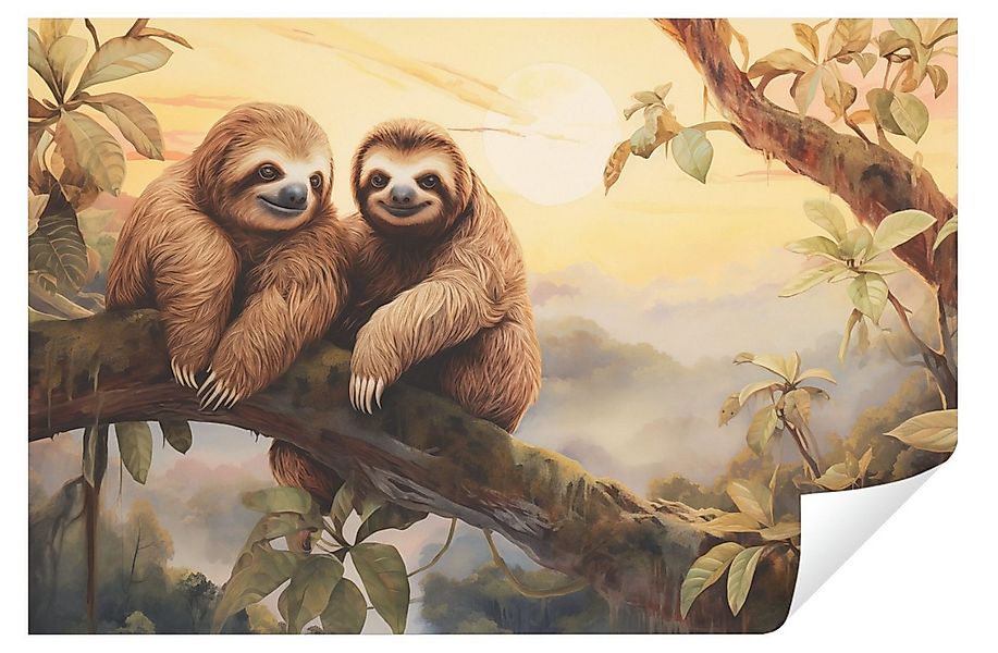 Wallarena Fototapete Faultier Dschungel Vlies Tapete Wohnzimmer Schlafzimme günstig online kaufen