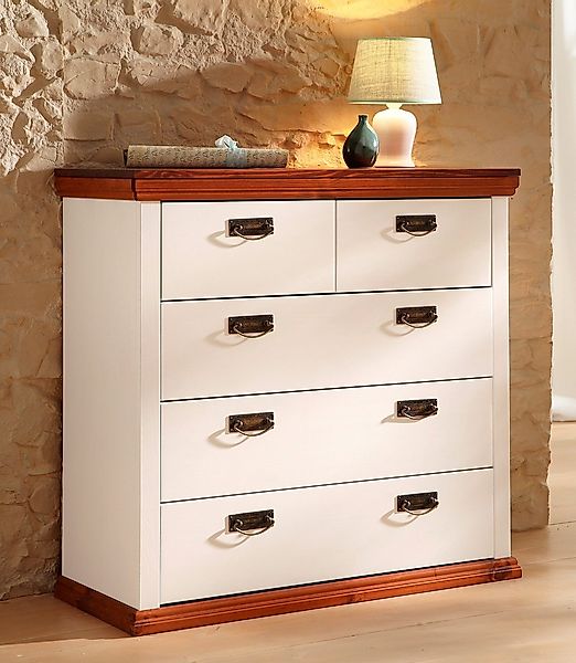 OTTO home Schubkastenkommode "Madrid" aus massiver Kiefer mit 5 Schubladen, günstig online kaufen