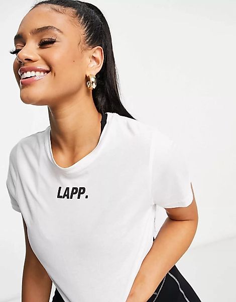 LAPP – Kurz geschnittenes Basic-T-Shirt mit Motiv in Weiß günstig online kaufen