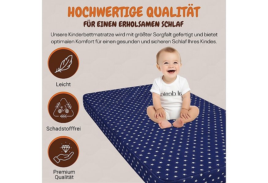 Kindermatratze Babymatratze mit Baumwollbezug, waschbar & rollbar–Allergike günstig online kaufen