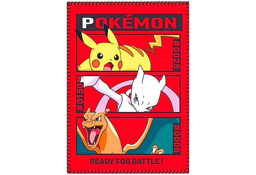 Kinderdecke Pikachu, Mewtu & Glurak, POKÉMON, Kinder Fleecedecke weiche Kus günstig online kaufen