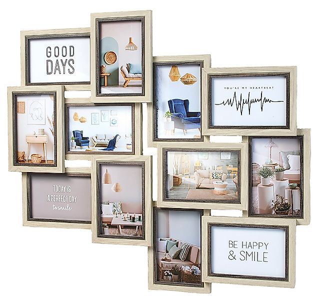 Kobolo Bilderrahmen Collage Mehrfachbilderrahmen - AVI 12 Bilder - 54x61,50 günstig online kaufen