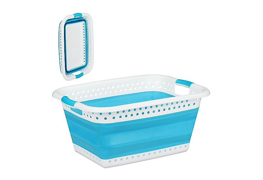 relaxdays Wäschekorb Faltbarer Wäschekorb, Petrol günstig online kaufen