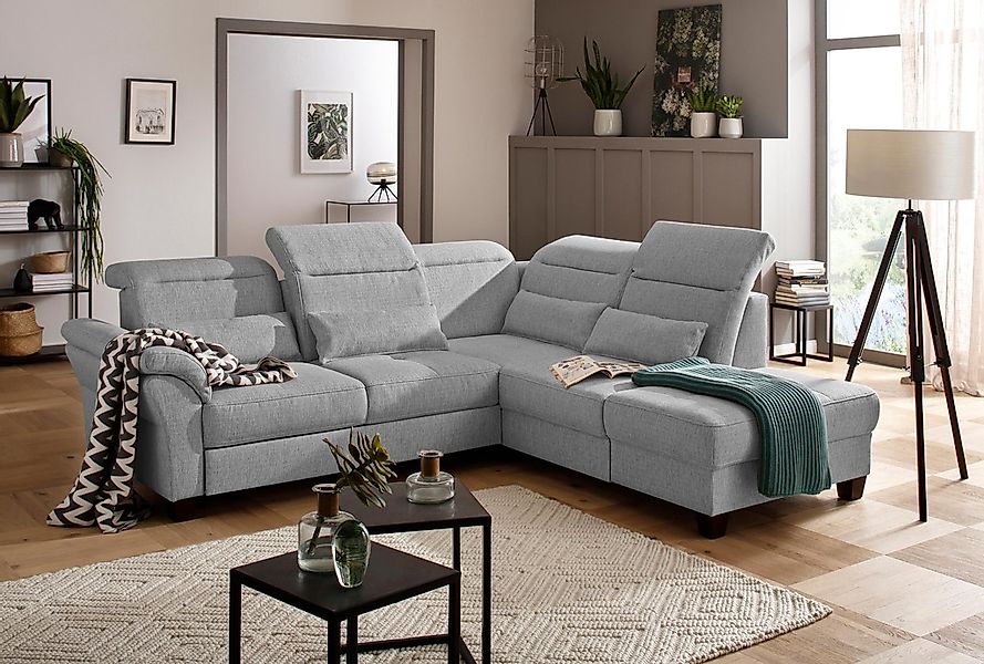 Home affaire Ecksofa "Solvei L-Form" wahlweise auch mit Kopfteilverstellung günstig online kaufen