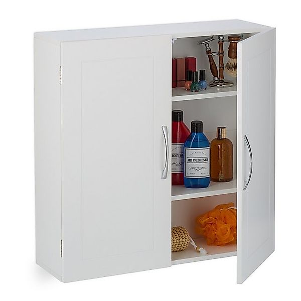 relaxdays Hängeschrank Hängender Badschrank mit 2 Türen günstig online kaufen