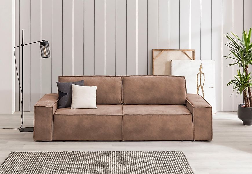Home affaire 3-Sitzer "SHERWOOD Schlafsofa (257cm) Cord, Samtvelours, Vinta günstig online kaufen