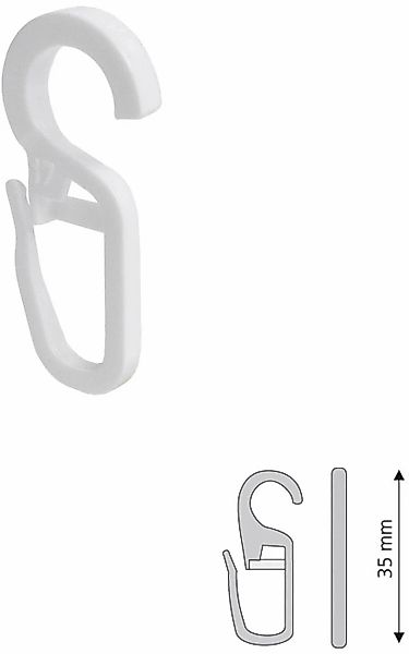 Liedeco Faltenclip Faltenlegehaken, für Gardinenringe Öse 10 mm günstig online kaufen