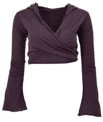 Guru-Shop Longsleeve Wickeltop, Yogatop, Langarmshirt mit.. günstig online kaufen