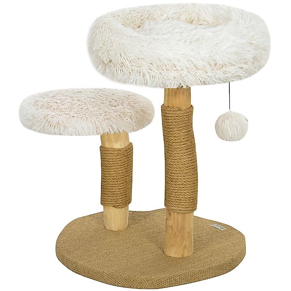 PawHut Kratzbaum 61,5 cm hoch Katzenkratzbaum mit Spielball, Betten, Katzen günstig online kaufen