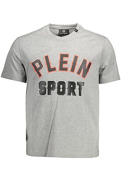 PLEIN SPORT T-Shirt Herren Kurzarm-T-Shirt Grau mit Kontrastdetails und günstig online kaufen