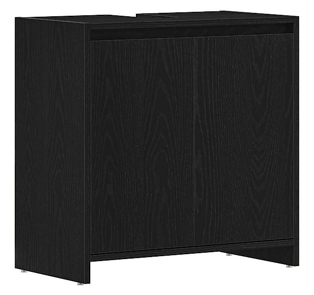 vidaXL Badezimmer-Set Badschrank Schwarz Eichen-Optik 60x33x61 cm Holzwerks günstig online kaufen