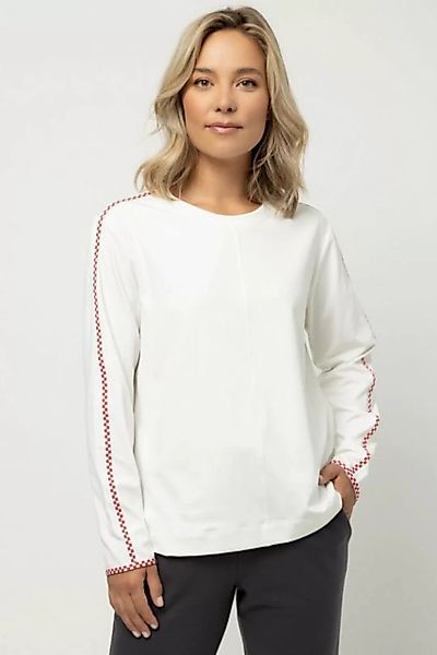 Gina Laura Sweatshirt Sweatshirt Zierband schnelltrocknend Rundhals günstig online kaufen