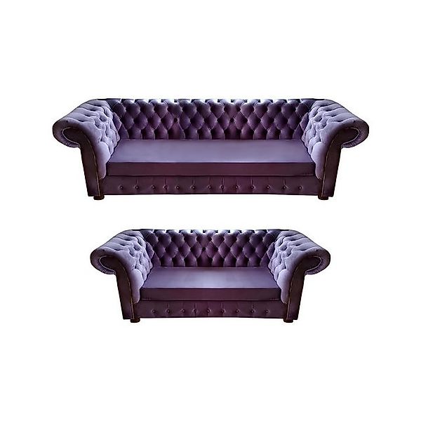 Xlmoebel Sofa Chesterfield Violett Wohnzimmer-Set mit modernen Polstermöbel günstig online kaufen