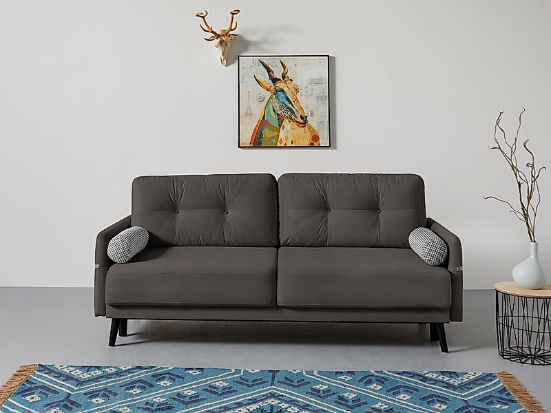 INOSIGN Schlafsofa "Emily", incl. Bettfunktion und Bettkasten, Seitentache günstig online kaufen