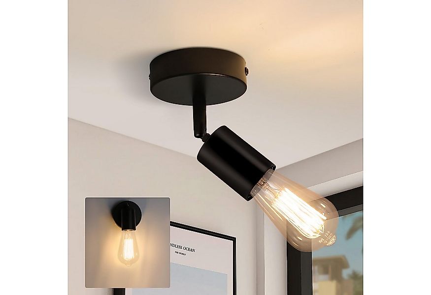 Nettlife Deckenstrahler Schwarz 1/2/3/4/6 Flammig Deckenleuchte E27 Industr günstig online kaufen