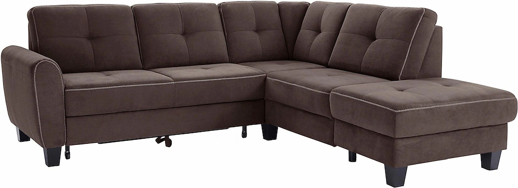 sit&more Ecksofa »Varese L-Form«, mit Federkern, wahlweise mit Bettfunktion günstig online kaufen
