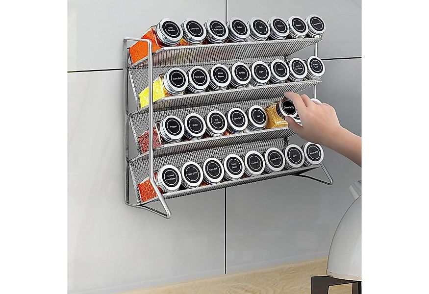 Youyijia Gewürzregal 4-stöckiges Gewürzregal Stehend für 45mm Gewürzdosen, günstig online kaufen