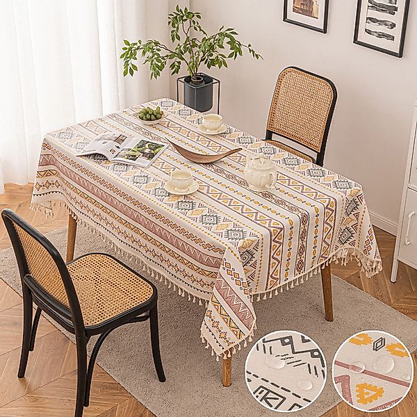 Sunicol Tischdecke Leinenoptik Tischdecke mit böhmischer günstig online kaufen