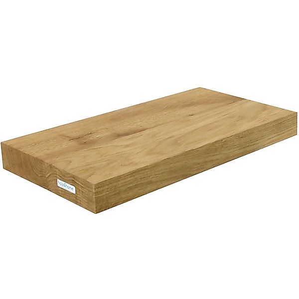 holz4home Schwebendes Wandregal aus Eiche 40cm Ohne Baumkante Natur günstig online kaufen