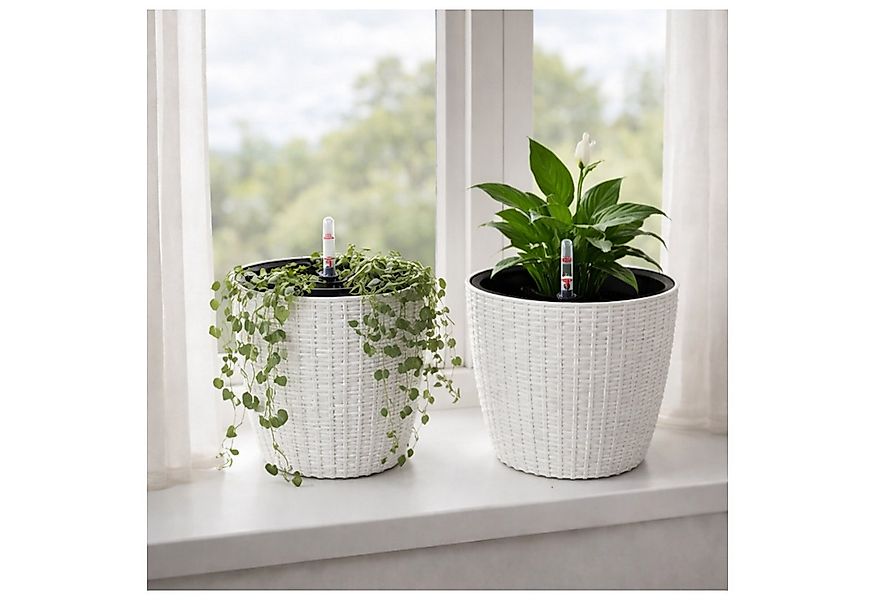 HTI-Living Blumentopf Blumentopf Hydro Ø 27 cm 2er Set Nessa Weiß (Set, 2 S günstig online kaufen