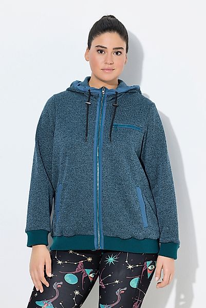 Ulla Popken Sweatjacke Strickfleece-Jacke grafisches Muster günstig online kaufen
