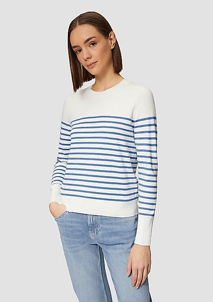 s.Oliver Longpullover Strickpullover Gestreifter Pullover aus Viskosemix günstig online kaufen