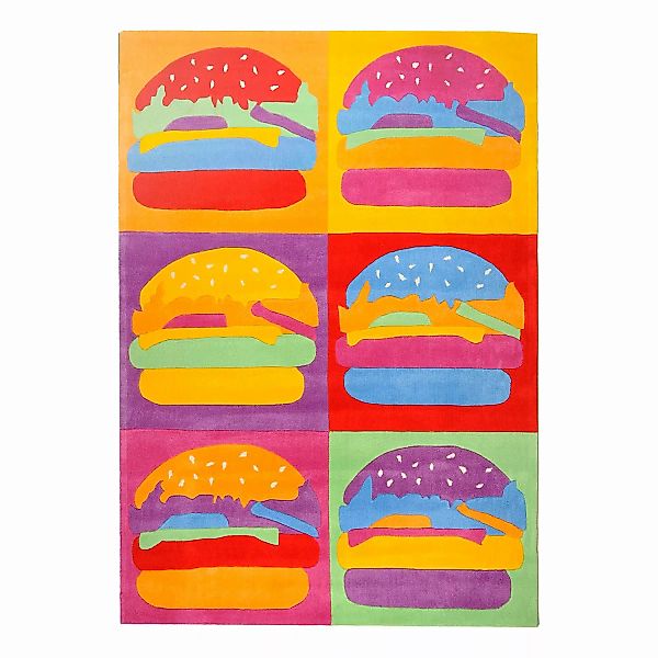 home24 THEKO die markenteppiche Kurzflorteppich Menorca Burger Mehrfarbig R günstig online kaufen
