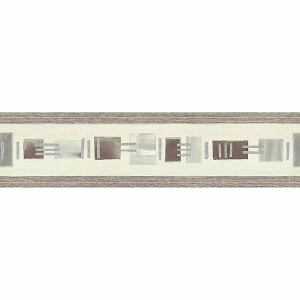 Bricoflor Selbstklebende Tapetenbordüre in Grau und Braun Moderne Bordüre i günstig online kaufen