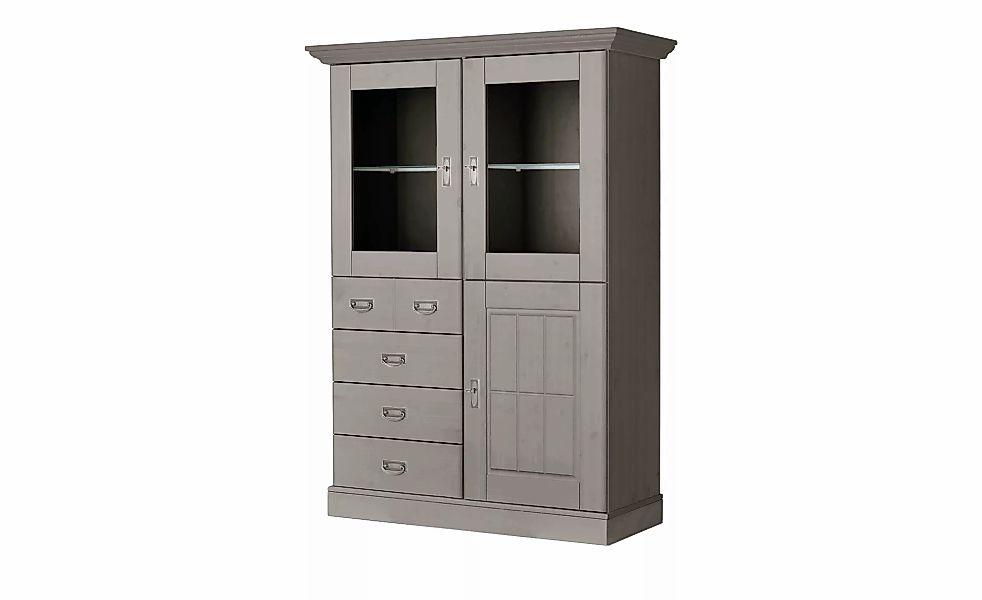 maison bleue Highboard  Florian ¦ grau ¦ Maße (cm): B: 118,5 H: 163,5 T: 48 günstig online kaufen