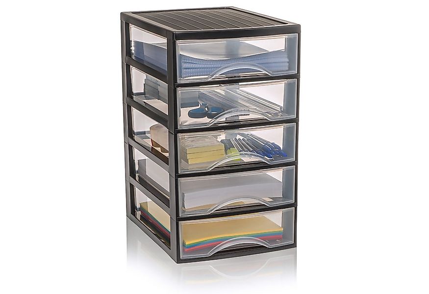 Hausfelder Schubladenbox Schubladenschrank A4 mit 5 Schubladen, Schreibtisc günstig online kaufen