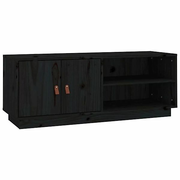 vidaXL TV-Schrank Schwarz 105x34x40 cm Massivholz Kiefür günstig online kaufen