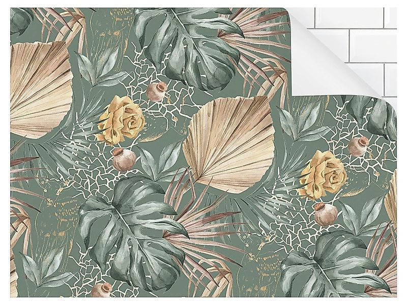 Bilderdepot24 Badrückwand grün fugenlose Wandverkleidung Bad Tropisch, (Har günstig online kaufen