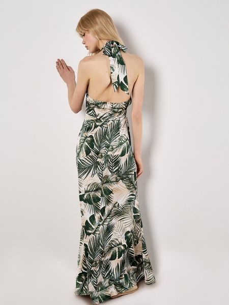 Apricot Maxikleid Tropical Satin Kleid mit günstig online kaufen
