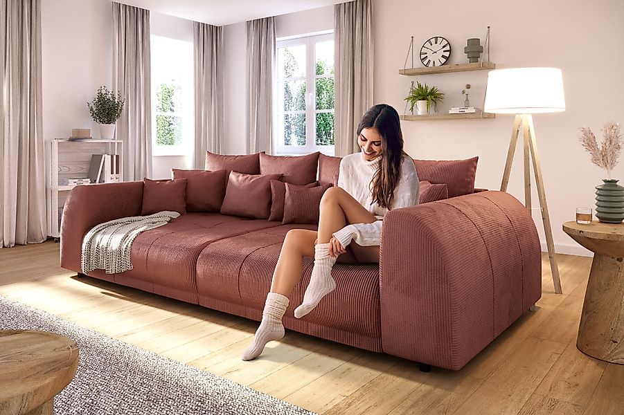S-Style Möbel Big-Sofa Levana 5-Sitzer Boxspringfederung günstig online kaufen